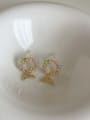 thumb Alloy Cubic Zirconia Flower Dainty Stud Earring 1