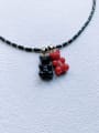 thumb N-BEAR-004 Natural Stone Chain Bear Pendant Cute Handmade Beaded Necklace 0