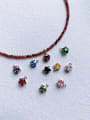 thumb N-DIY-010 Red Garnet  Chain Multi Color Pentagram Pendant  Minimalist Handmade Beaded Necklace 0