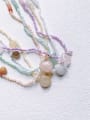 thumb N-MIX-0003 Natural Round Shell Beads Chain Irregular Handmade  Beaded Necklace 0