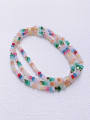 thumb N-STMT-0015 Natural Gemstone Crystal Beads Double Layer Handmade Beaded Necklace 0