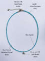thumb N-DIY-0018 Blue Apatite Chain Evil Eye Pendant Hip Hop Handmade Beaded Necklace 3