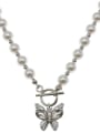 thumb 925 Sterling Silver Imitation Pearl Butterfly Luxury Necklace 2