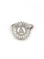 thumb Brass Cubic Zirconia White Letter Dainty free size Ring 4