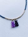 thumb EAR-007 Natural Stone Chain Bear Pendant Cute Handmade Beaded Necklace 0
