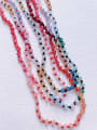 thumb N-STLN-0001 Natural  Gemstone Crystal  Multi Color  Bead Chain Minimalist Handmade Beaded Necklace 0