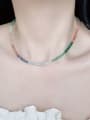 thumb N-ST-0051 Natural Gemstone Crystal Beads Chain Handmade Beaded Necklace 1