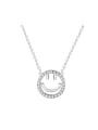 thumb 925 Sterling Silver Cubic Zirconia Smiley Minimalist Necklace 3