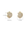 thumb Brass Cubic Zirconia Heart Cute Stud Earring 1