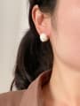 thumb Brass Enamel Geometric Stud Earring 1