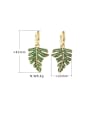thumb Brass Cubic Zirconia Leaf Ethnic Drop Earring 4