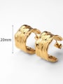 thumb Stainless steel Gold color CC Clip Earring 2