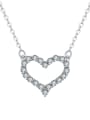 thumb 925 Sterling Silver Heart High Carbon CZ stone Necklace 4