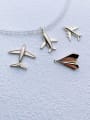 thumb N-DIY-0031 Natural Gemstone Crystal Beads Chain Airplane Pendant Handmade Beaded Necklace 1