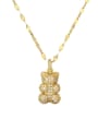 thumb Brass Bear Necklace with steel chain 3