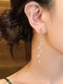 thumb Alloy Cubic Zirconia Water Drop Minimalist Threader Earring 1