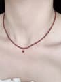 thumb N-DIY-010 Red Garnet  Chain Multi Color Pentagram Pendant  Minimalist Handmade Beaded Necklace 1