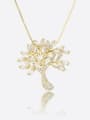 thumb Brass Cubic Zirconia White Tree of Life Statement Regligious Necklace 0