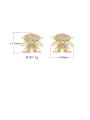 thumb Brass Cubic Zirconia Irregular Cute Stud Earring 2