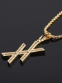 thumb Brass Rhinestone White Letter Trend Initials double xx Necklace 2