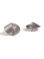 thumb Stainless steel Fan-Shaped Striped Crossed Earring 3