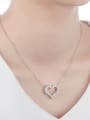 thumb Heart 925 Sterling Silver Cubic Zirconia White Earring and Necklace Set 1