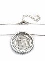 thumb Brass Cubic Zirconia White Round Dainty Initials a to z Necklace 1