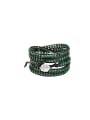 thumb Alloy Malchite Green Round Vintage Handmade Weave Bracelet 0