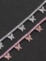 thumb Copper AAAAA+ Cubic Zirconia White Hip Hop Butterfly choker necklace 3