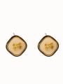 thumb Brass bow-knot Enamel Stud Earring Gold 0