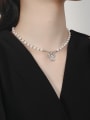 thumb 925 Sterling Silver Imitation Pearl Butterfly Luxury Necklace 1