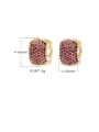 thumb Brass Cubic Zirconia Geometric Vintage Huggie Earring 4