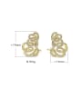 thumb Brass Cubic Zirconia Geometric Luxury Stud Earring 2