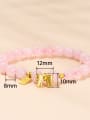 thumb Alloy Pink Elastic rope Bowknot Cute Beaded Bracelet 3