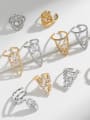 thumb Copper plated with gold  zircon adjustable opening nail ring 0
