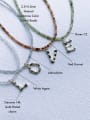 thumb N-DIY-0020 Gemstone Cubic Crystal Chain Letter  Pendant Minimalist Headmade   Beaded Necklace 1