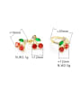 thumb Brass Cubic Zirconia Friut Cherry Cute Stud Earring 2