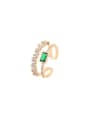 thumb Brass Cubic Zirconia Green Stone Trend Ring 0