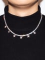 thumb Copper AAAAA+ Cubic Zirconia White Hip Hop Butterfly choker necklace 0