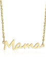 thumb Titanium Steel Letter Mama Minimalist Necklace 0