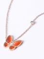 thumb Titanium Shell Butterfly Trend Multiple color Necklace 2