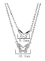 thumb 925 Sterling Silver Rhinestone White Butterfly Classic Multi Strand Necklace 2