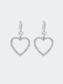 thumb Brass Cubic Zirconia Heart Minimalist Hook Earring 1