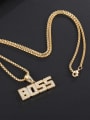 thumb Alloy Rhinestone White Letter Dainty boss Necklace 1