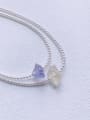 thumb N-PEMT-0016 Natural Round Shell Beads Chain Irregular  Pendant Minimalist Handmade Beaded Necklace 0