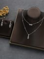 thumb Dainty Brass Cubic Zirconia White Ring Earring Bangle And Necklace Set 2