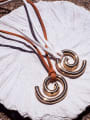 thumb Brass Artificial Leather Geometric Necklace 2