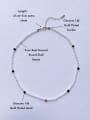 thumb N-PEMT-0017 Natural Round Shell Beads  Flower Minimalist Handmade Beaded Necklace 2