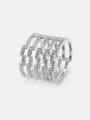 thumb Brass Cubic Zirconia Geometric Hip Hop Stackable Ring 1