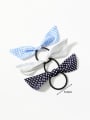 thumb Cute  Fabric Three-piece hair tie with polka dot plaid striped bow Hair Barrette/Multi-Color Optional 2